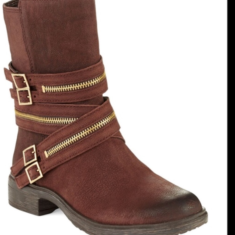 VINCE CAMUTO BROWN ZIPPER BOOTS
